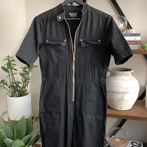 Barbour International Black Pace Jumpsuit with Gold Accents